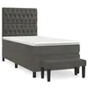Image de vidaXL Lit Ã  sommier tapissier avec matelas Gris foncÃ© 100x200 cm