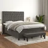 Image de vidaXL Lit Ã  sommier tapissier et matelas Gris foncÃ© 140x190cm Velours
