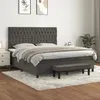 Image de 3138038 vidaXL Lit Ã  sommier tapissier et matelas Gris foncÃ© 180x200cm Velours