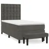 Image de vidaXL Lit Ã  sommier tapissier et matelas Gris foncÃ© 90x190 cm Velours