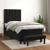 Image de vidaXL Lit Ã  sommier tapissier avec matelas Noir 90x190 cm Velours