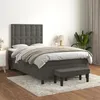 Image de 3138074 vidaXL Lit Ã  sommier tapissier et matelas Gris foncÃ© 120x200cm Velours