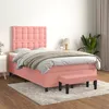 Image de vidaXL Lit Ã  sommier tapissier avec matelas Rose 120x200 cm Velours