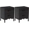 Image de vidaXL Tables de chevet 2 pcs Noir 36x30x45 cm Bois de pin massif