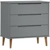 Image de vidaXL Commode Gris 80x40x80 cm Bois de pin massif