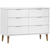 Image de vidaXL Commode Blanc 113x40x80 cm Bois de pin massif