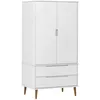Image de Garde-robe MOLDE Blanc 90x55x175 cm Bois massif de pin vidaXL vidaXL
