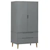 Image de VidaXL 350524 placard et armoire de chambre Ã  coucher 2 portes(s) Gris