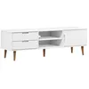 Image de vidaXL Meuble TV Blanc 158x40x49 cm Bois de pin massif