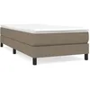 Image de vidaXL Lit Ã  sommier tapissier avec matelas Taupe 90x200 cm Tissu
