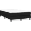 Image de vidaXL Lit Ã  sommier tapissier avec matelas Noir 120x200 cm Tissu