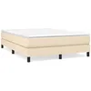 Image de vidaXL Lit Ã  sommier tapissier avec matelas CrÃ¨me 160x200 cm Tissu