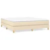 Image de vidaXL Lit Ã  sommier tapissier avec matelas CrÃ¨me 160x200 cm Tissu
