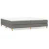 Image de vidaXL Lit Ã  sommier tapissier avec matelas Gris foncÃ© 200x200cm Tissu