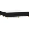 Image de vidaXL Lit Ã  sommier tapissier avec matelas Noir 200x200 cm Tissu