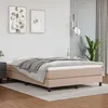 Image de vidaXL Lit Ã  sommier tapissier avec matelas Cappuccino 140x190 cm