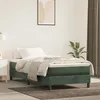 Image de vidaXL Lit Ã  sommier tapissier avec matelas Vert foncÃ© 90x190 cm