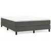 Image de vidaXL Lit Ã  sommier tapissier et matelas Gris foncÃ© 140x190cm Velours