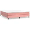 Image de vidaXL Lit Ã  sommier tapissier avec matelas Rose 160x200 cm Velours
