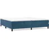 Image de vidaXL Lit Ã  sommier tapissier et matelas Bleu foncÃ© 200x200cm Velours