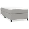 Image de vidaXL Lit Ã  sommier tapissier avec matelas Gris clair 100x200cm Tissu