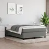 Image de vidaXL Lit Ã  sommier tapissier avec matelas Gris foncÃ© 140x190cm Tissu