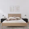 Image de vidaXL Lit Ã  sommier tapissier avec matelas Marron foncÃ© 140x200 cm