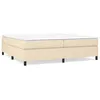 Image de vidaXL Lit Ã  sommier tapissier avec matelas CrÃ¨me 200x200 cm Tissu