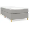 Image de vidaXL Lit Ã  sommier tapissier et matelas Gris clair 90x190 cm Tissu