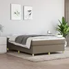Image de vidaXL Lit Ã  sommier tapissier avec matelas Taupe 140x190 cm Tissu