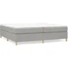 Image de vidaXL Lit Ã  sommier tapissier avec matelas Gris clair 200x200cm Tissu