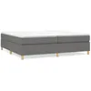 Image de vidaXL Lit Ã  sommier tapissier avec matelas Gris foncÃ© 200x200cm Tissu