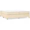 Image de vidaXL Lit Ã  sommier tapissier avec matelas CrÃ¨me 200x200 cm Tissu
