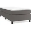 Image de vidaXL Lit Ã  sommier tapissier avec matelas Gris 90x200 cm Similicuir