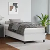 Image de vidaXL Lit Ã  sommier tapissier avec matelas Blanc 100x200cm Similicuir