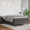 Image de vidaXL Lit Ã  sommier tapissier avec matelas Gris 120x200 cm Similicuir