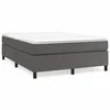 Image de vidaXL Lit Ã  sommier tapissier avec matelas Gris 160x200 cm Similicuir