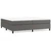 Image de vidaXL Lit Ã  sommier tapissier avec matelas Gris 200x200 cm Similicuir