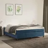 Image de vidaXL Lit Ã  sommier tapissier et matelas Bleu foncÃ© 160x200cm Velours