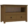 Image de vidaXL Meuble TV Marron miel 79x35x52 cm Bois de pin massif