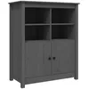 Image de vidaXL Buffet Gris 83x41,5x100 cm Bois massif de pin