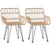 Image de Vidaxl Chaises De Jardin 2 Pcs Et Accoudoir 56x64x80 Cm RÃ©sine TressÃ©e
