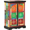 Image de Vidaxl Buffet Peint Ã La Main Avec Portes 53x30x75 Cm Bois De Manguier