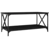 Image de vidaXL Table basse Noir 100x50x45 cm Bois d'ingÃ©nierie et fer