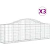 Image de Vidaxl Paniers Ã Gabions ArquÃ©s 3 Pcs 200x30x60/80 Cm Fer GalvanisÃ©