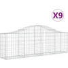 Image de Vidaxl Paniers Ã Gabions ArquÃ©s 9 Pcs 200x30x60/80 Cm Fer GalvanisÃ©
