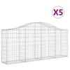 Image de Vidaxl Paniers Ã Gabions ArquÃ©s 5 Pcs 200x30x80/100 Cm Fer GalvanisÃ©