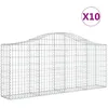 Image de Vidaxl Paniers Ã Gabions ArquÃ©s 10 Pcs 200x30x80/100 Cm Fer GalvanisÃ©