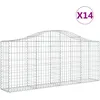 Image de Vidaxl Paniers Ã Gabions ArquÃ©s 14 Pcs 200x30x80/100 Cm Fer GalvanisÃ©
