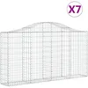 Image de Vidaxl Paniers Ã Gabions ArquÃ©s 7 Pcs 200x30x100/120 Cm Fer GalvanisÃ©